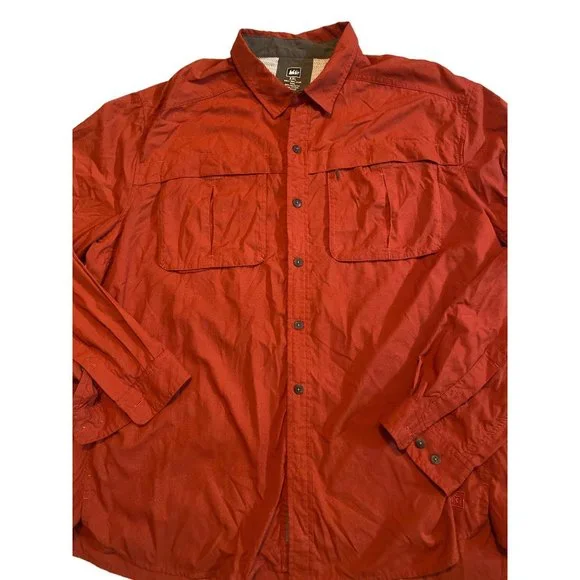 REI Mens‎ orange 2XL fishing hiking shirt - Picture 2 of 11